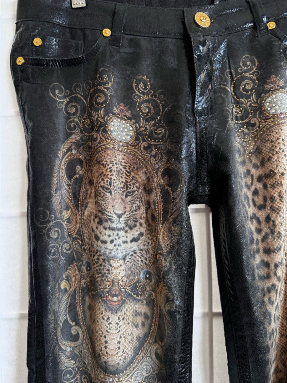 New Leopard Print Sexy Bling Pants Size-M (w/ some curvy stretch) Jane & John